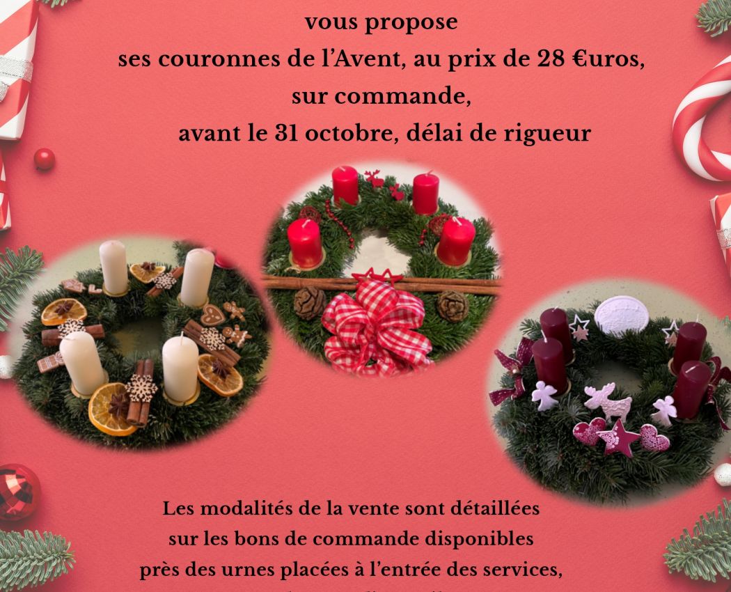 VENTE DE COURONNES DE L'AVENT